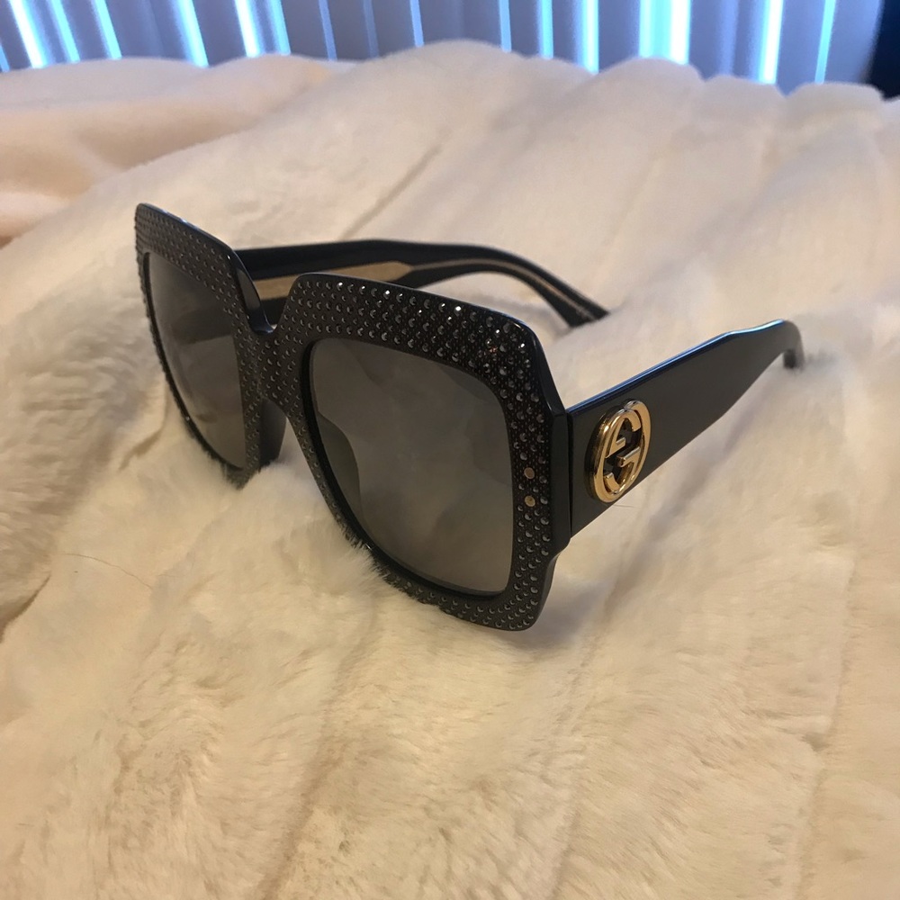 COPY - Black Gucci rhinestone sunnies